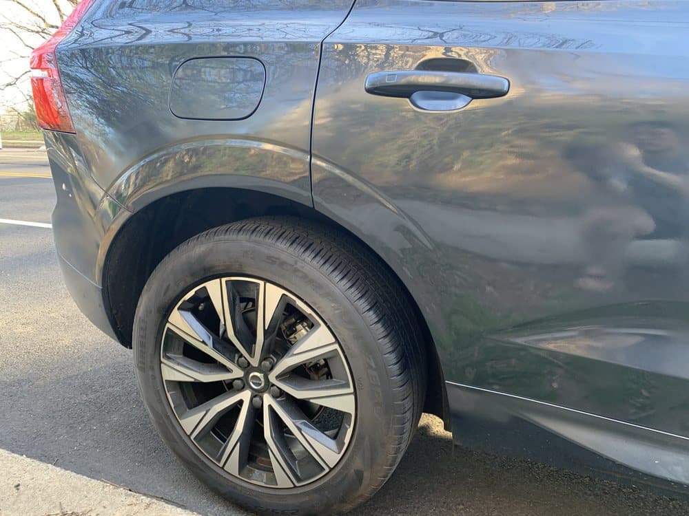 Before and after dent repair results